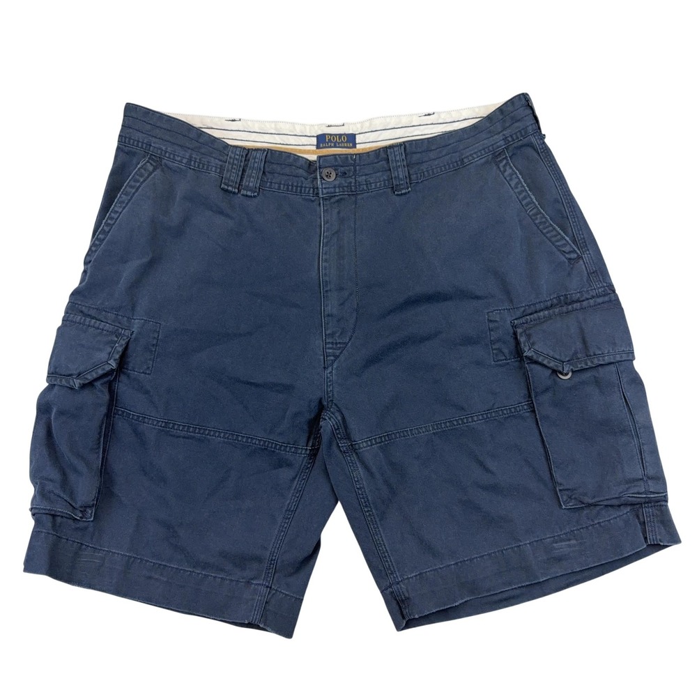 Polo Ralph Lauren Cargo Shorts Mens 42 Blue Relaxed Fit Cotton Canvas 10" Inseam